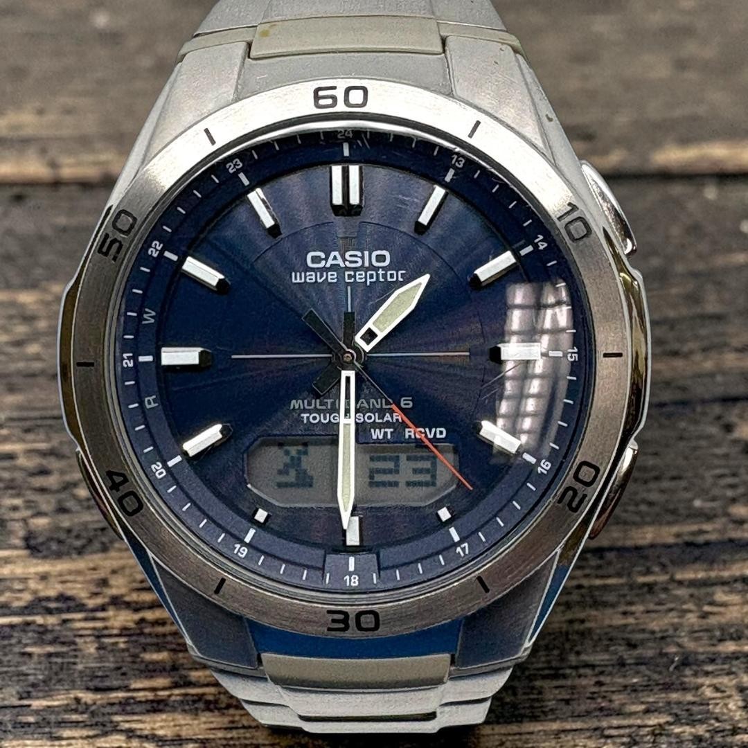 [Radio-controlled solar watch] CASIO Wave Ceptor WVA-M640 Navy From Japan