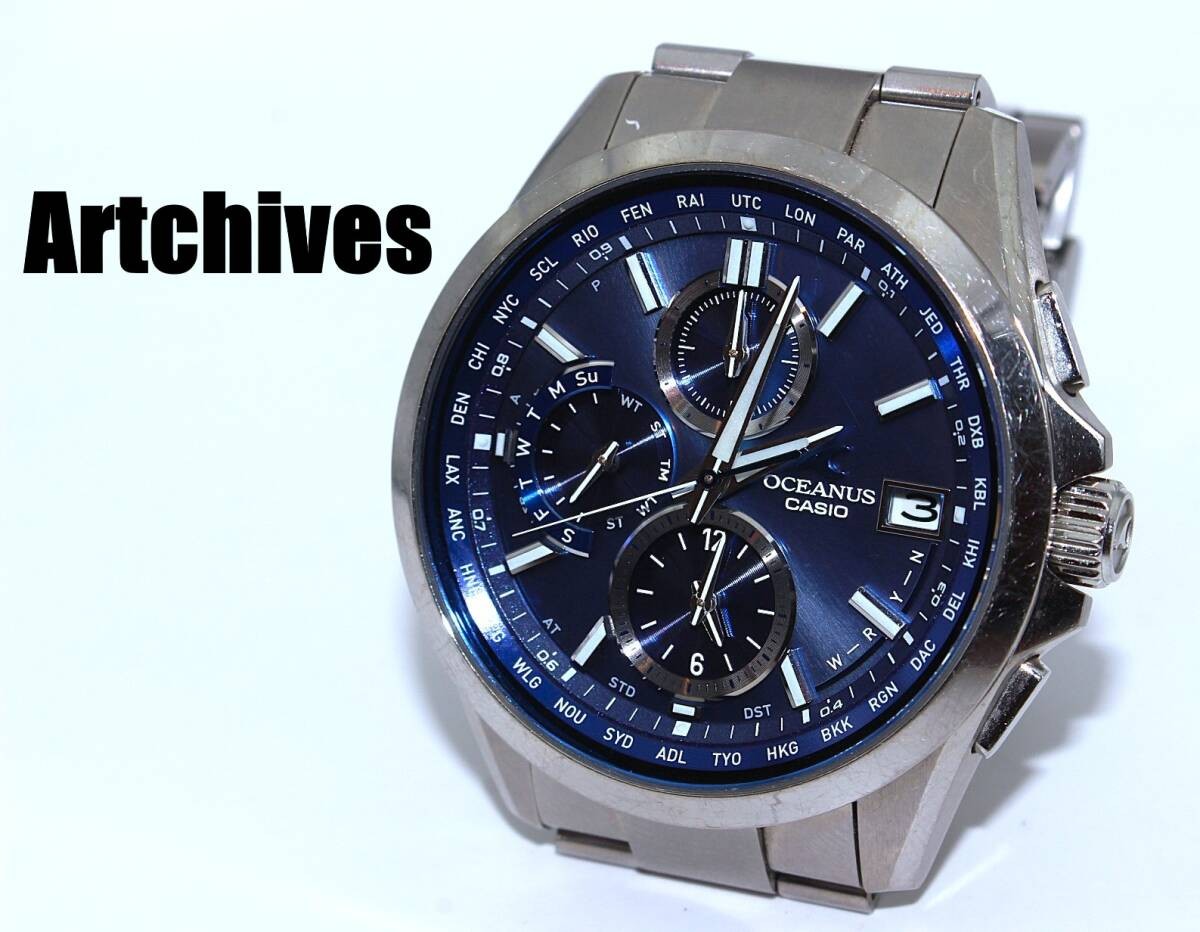 VRW 1990′ Watch CASIO OCW T2600 2A2JF OCEANUS BL Dial Men’s Solar Working Condi