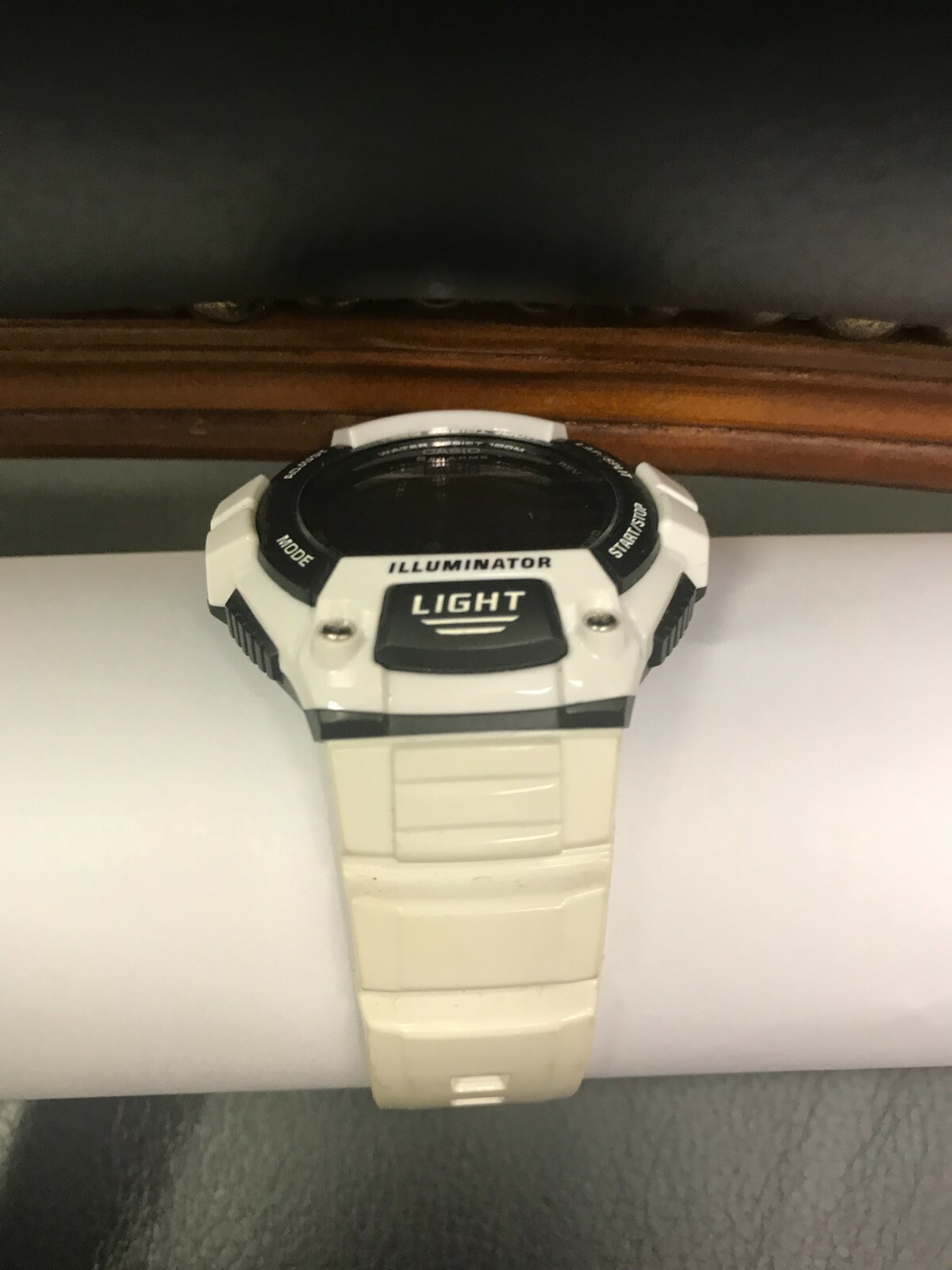 Casio WS220-7C Tough Solar Digital Watch White Band with Black Face Preowned