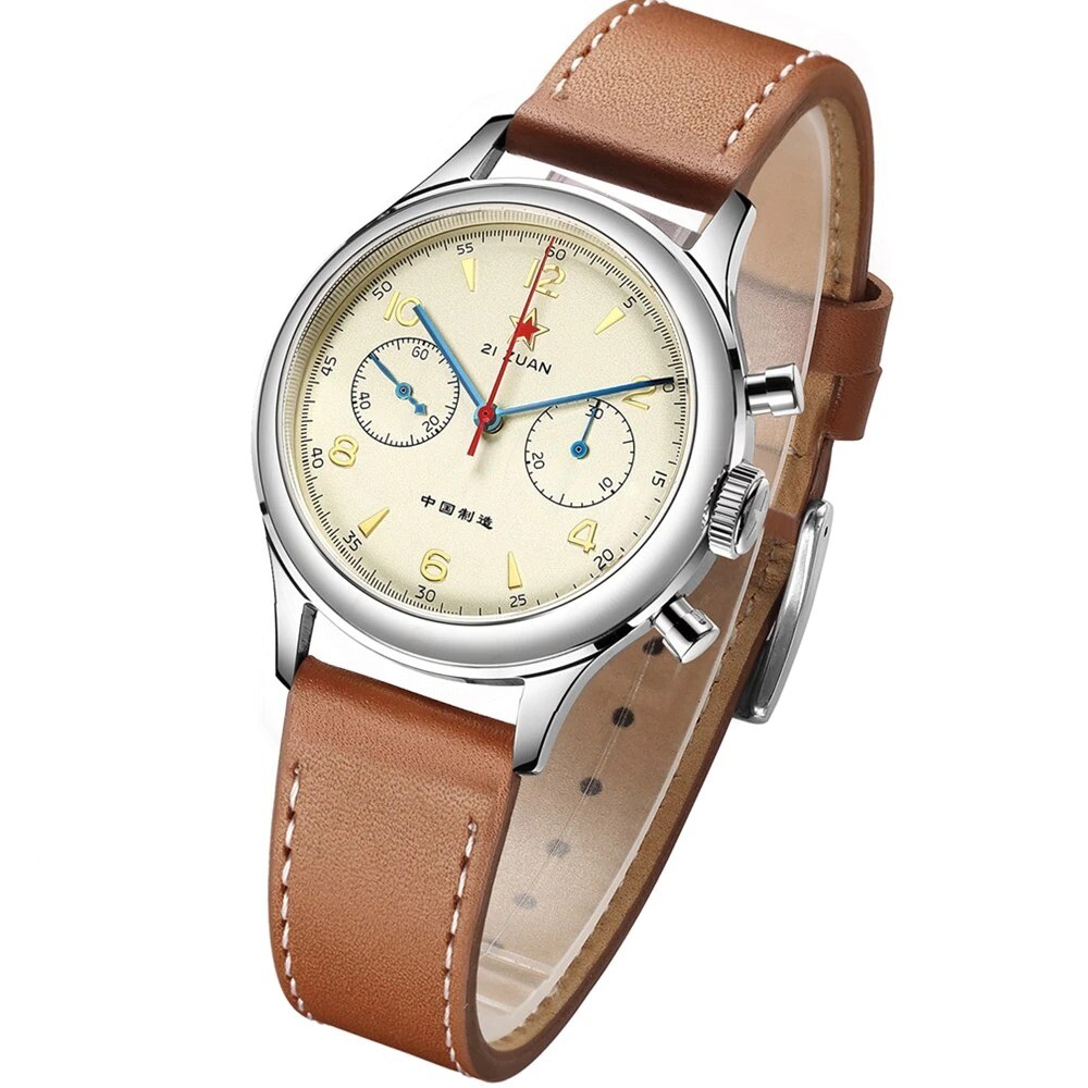 RED STAR 1963 SEAGULL ST1901 Chronograph watch 38mm Venus 175 30M Swan Neck 316L