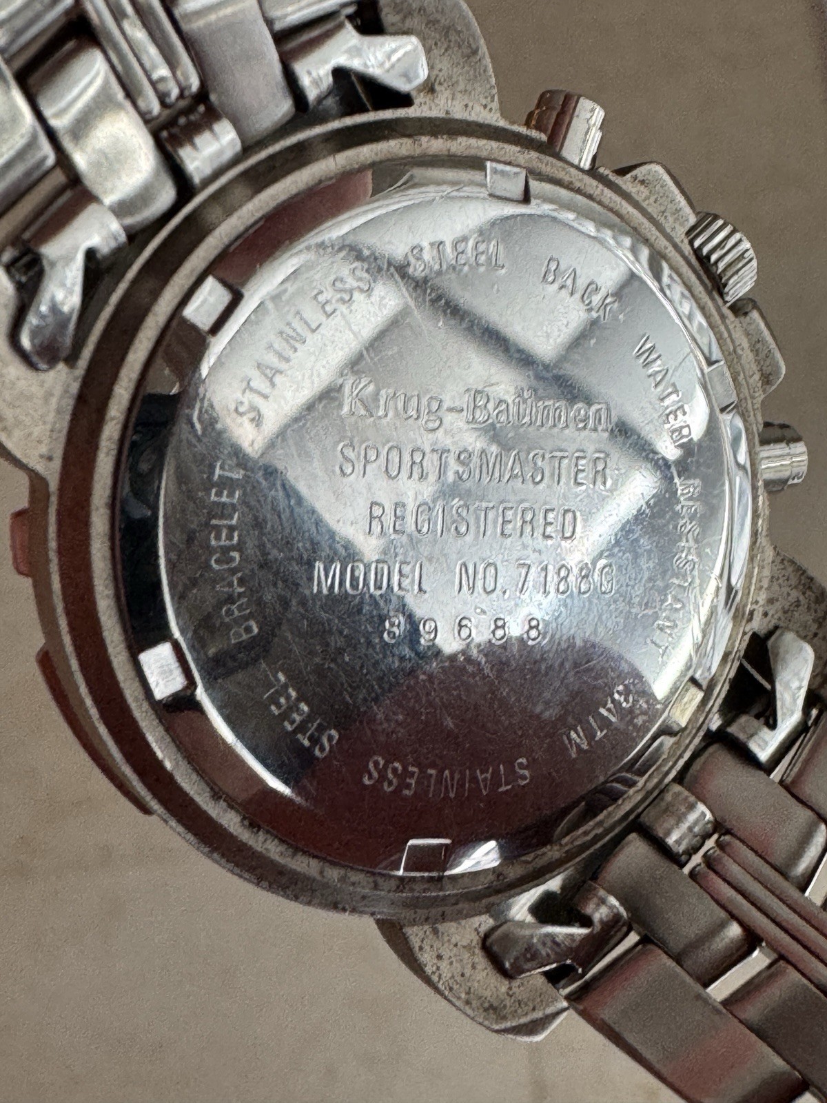 Krug-Baumen Sportsmaster Chronograph Men’s Watch Date Tachymeter 7186G WR 3ATM