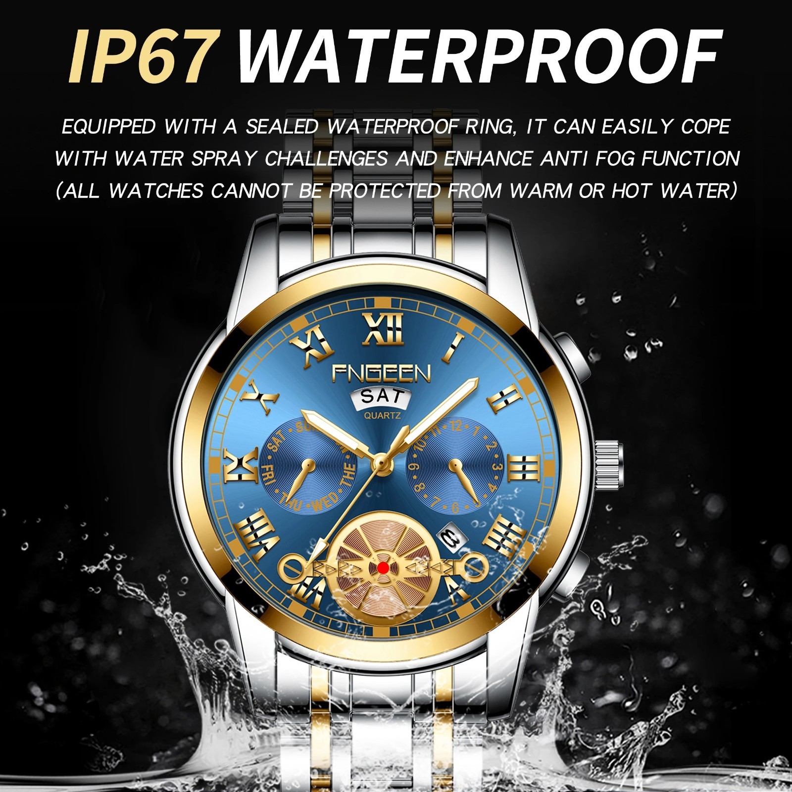 Reloj Hombre Acero Inoxidable Cuarzo Cronógrafo Impermeable Luminoso nuevo mejor