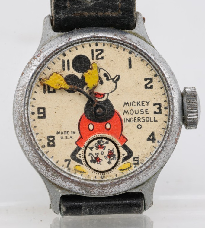 MICKEY MOUSE INGERSOLL WRIST WATCH, 32mm 15mm LUG, FOR REPAIR (IQ)