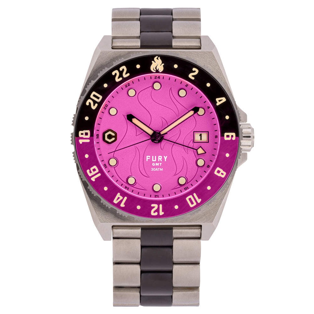 Core Timepieces Fury GMT PANTHER PINK | Pink Dial 42mm Wristwatch FRYGMT005