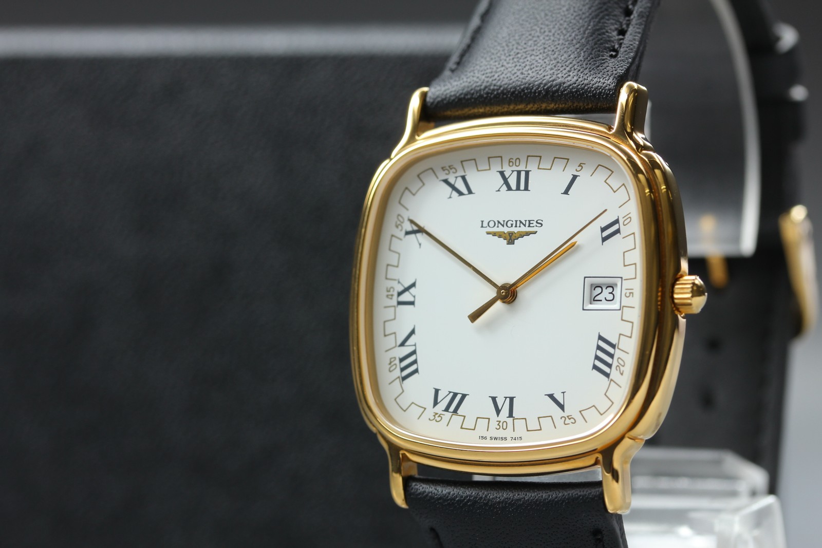 Vintage [N MINT] Longines Grand Classic 156 7415 Quartz Date Roman Men’s Watch