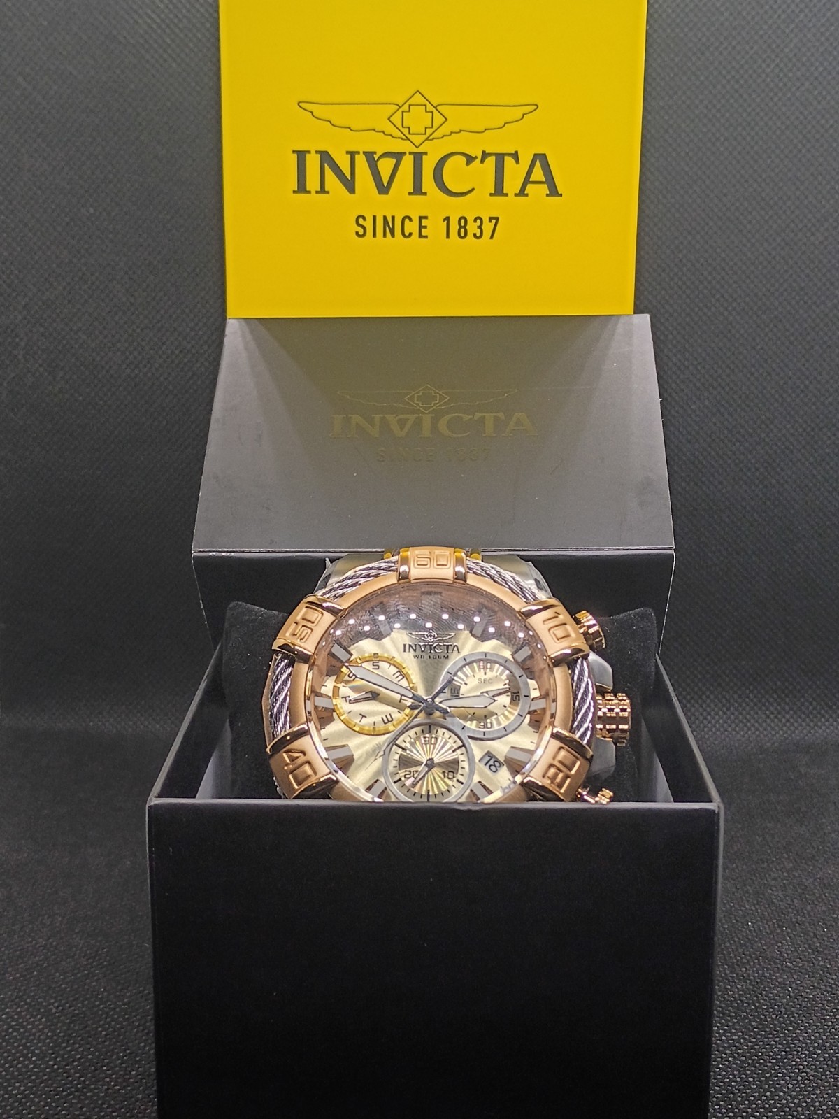 New Invicta Bolt 25864 51mm Chronograph TwoTone Stainless Steel Watch In Box!