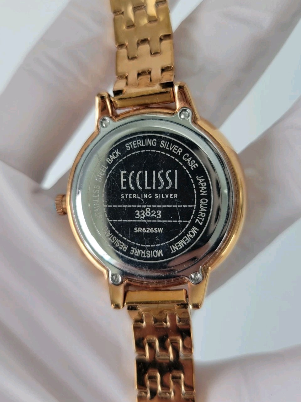 Ecclissi Sterling Silver Turquoise Blue Dial Gold Tone Women’s Quartz Watch
