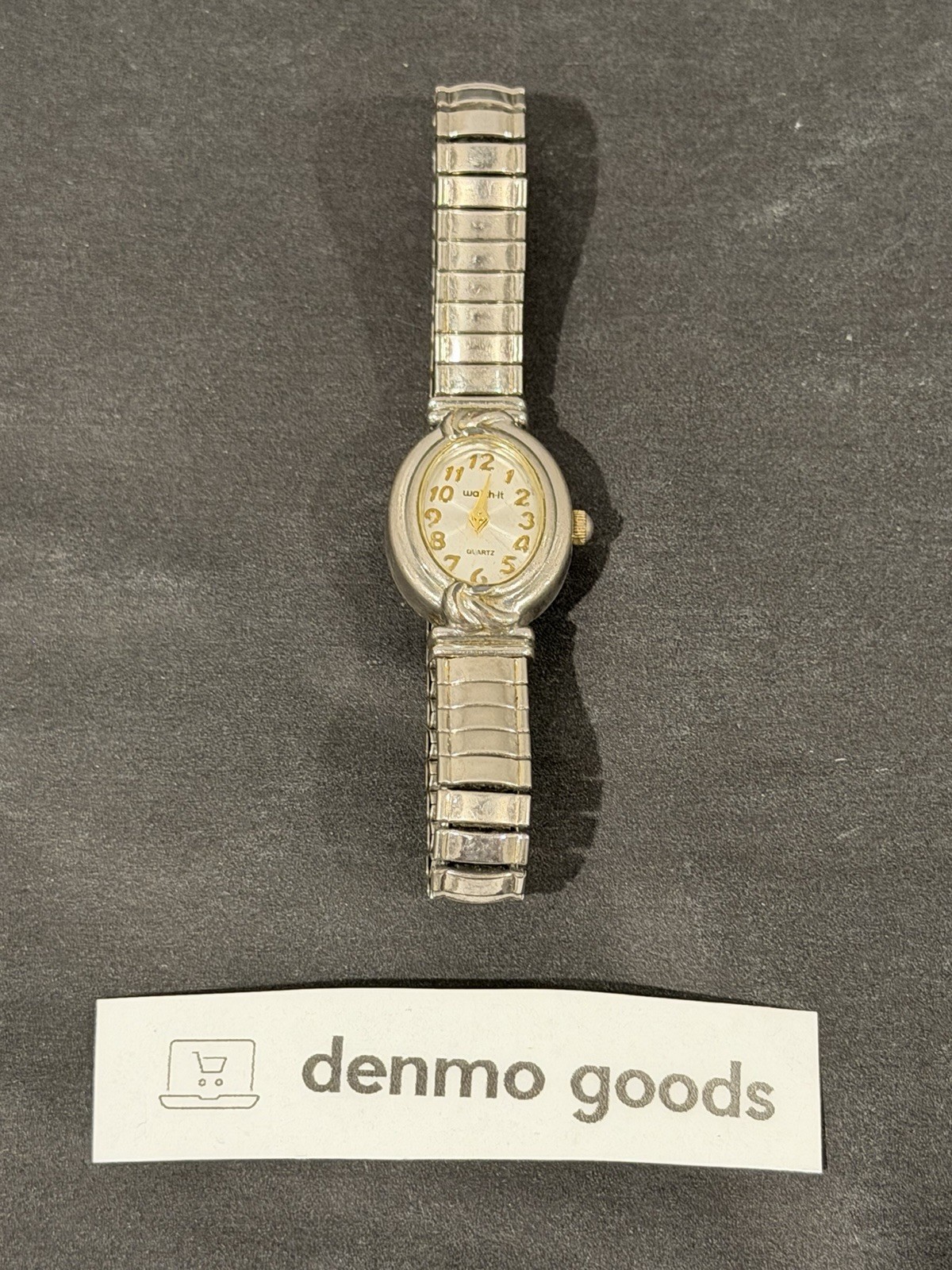 Watch It Watch Women Silver Tone Metal Band Elastic