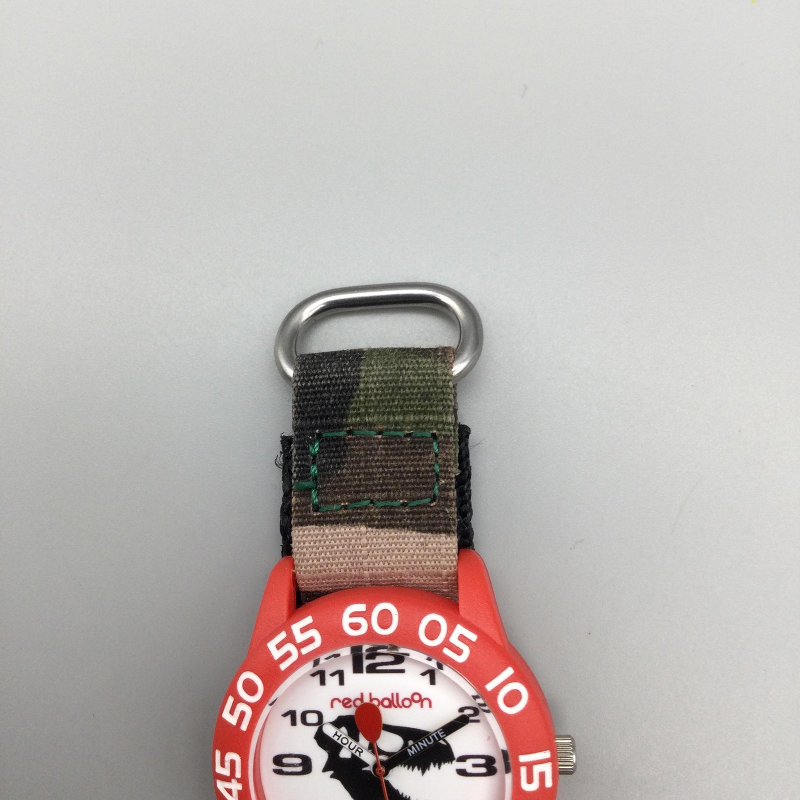 RedBalloon Kids Watch 32mm Red Bezel Camo Time Teller Dino Sport New Battery