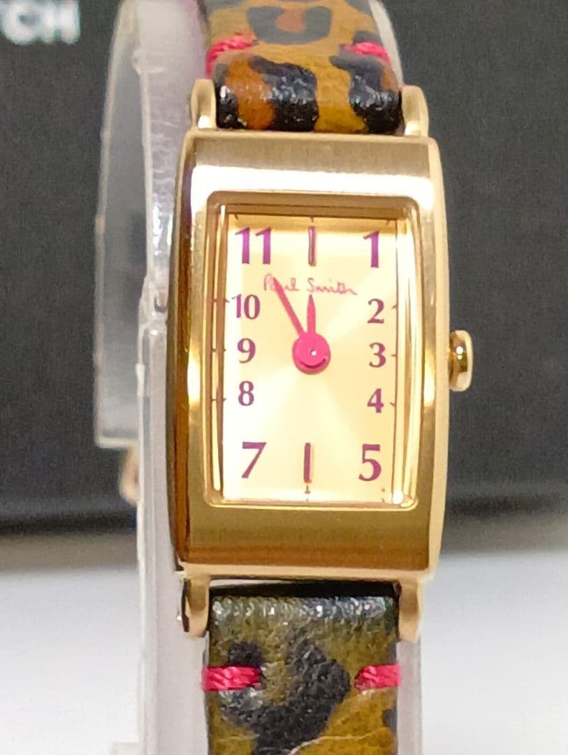 PaulSmith 1320S065866 Wristwatch Square Gold Dial Pink Indexes