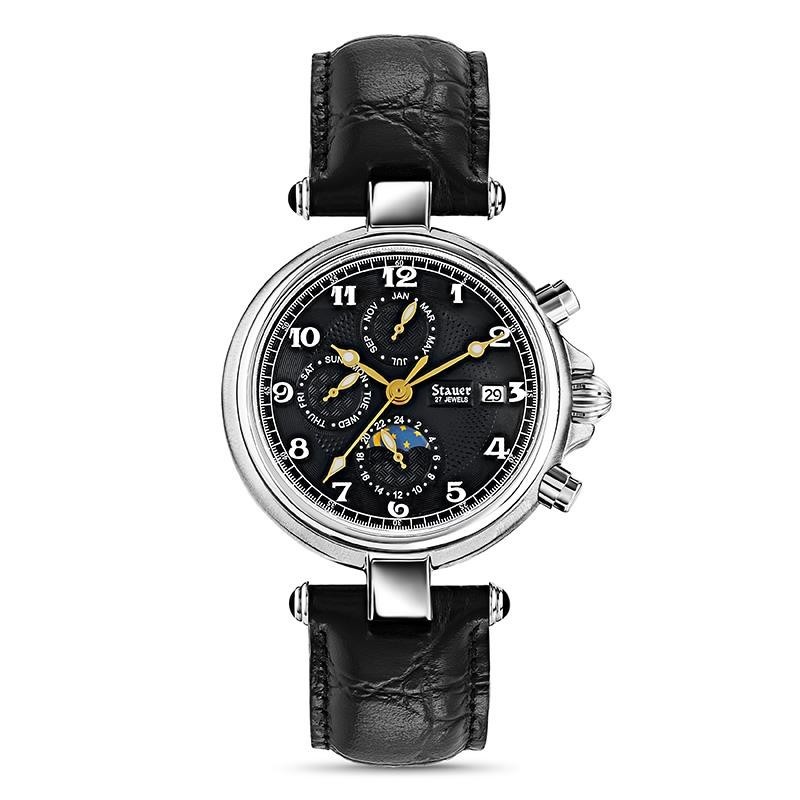 Stauer Noire Men’s Automatic Watch 27 Jewels Croc Band