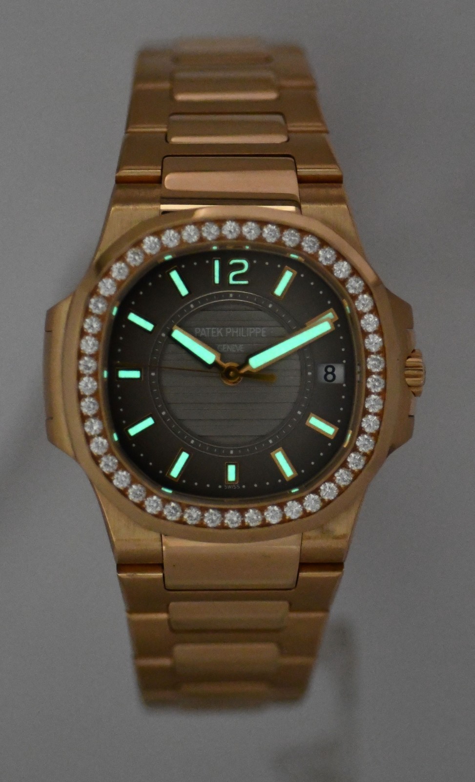 Patek Philippe Nautilus 18k Rose Gold & Diamond Ladies Watch 7010/1R