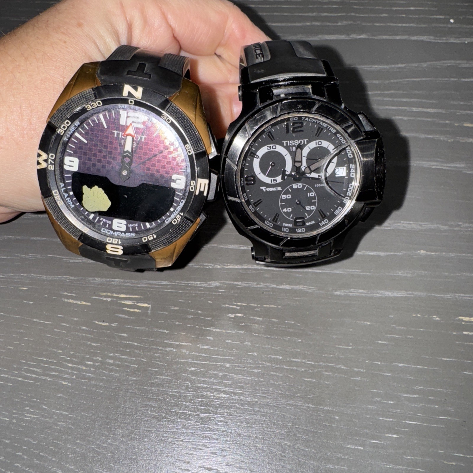 Lot Of 2 TISSOT Men’s Watches as is/ For Parts Or Repair. T-race/T-touch NBA