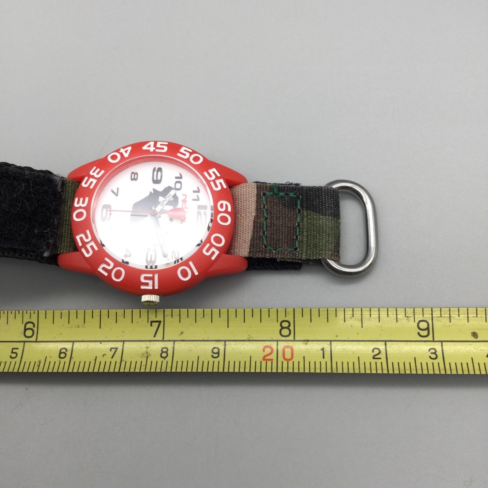 RedBalloon Kids Watch 32mm Red Bezel Camo Time Teller Dino Sport New Battery