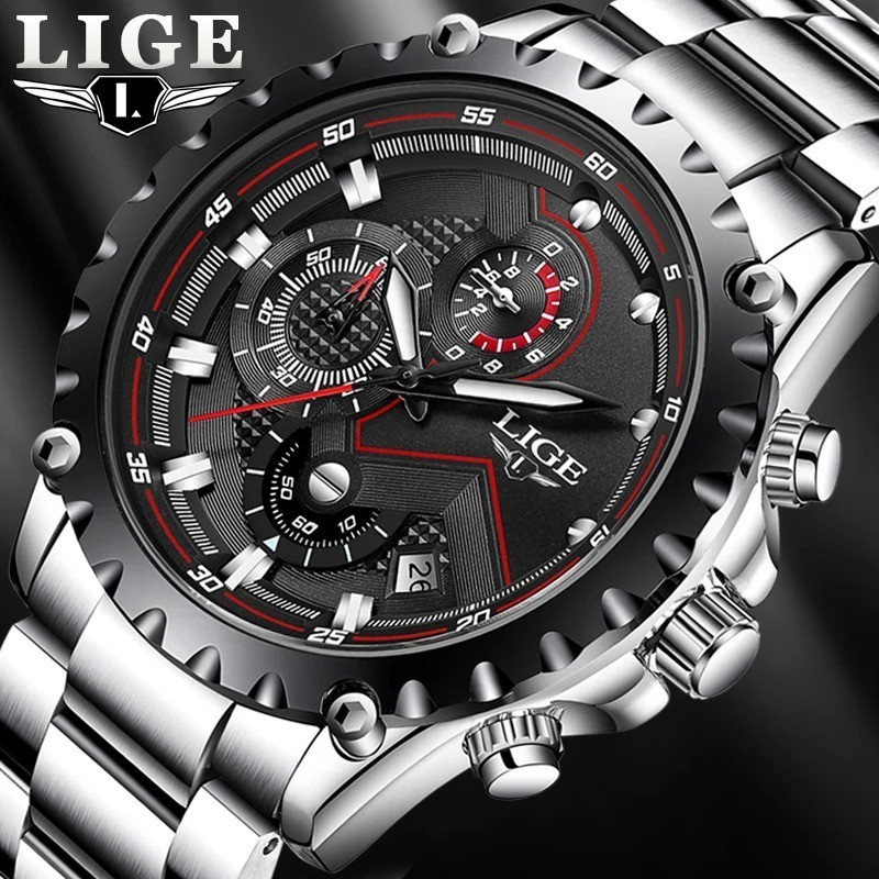 2026 LIGE Men Watch Fashion Quartz Watch Mens Top Brand Luxury All Steel Busines