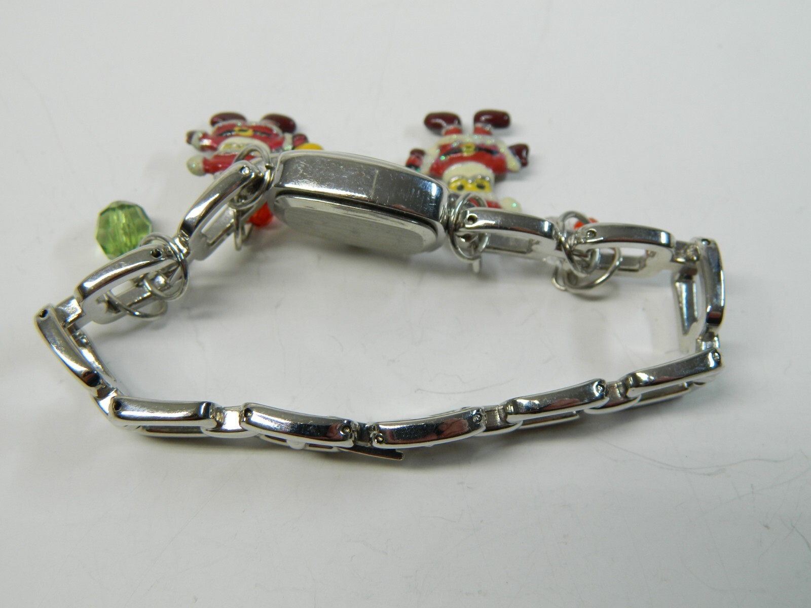 Lady’s watch/wristwatch silver tone SANTA Christmas theme excellent