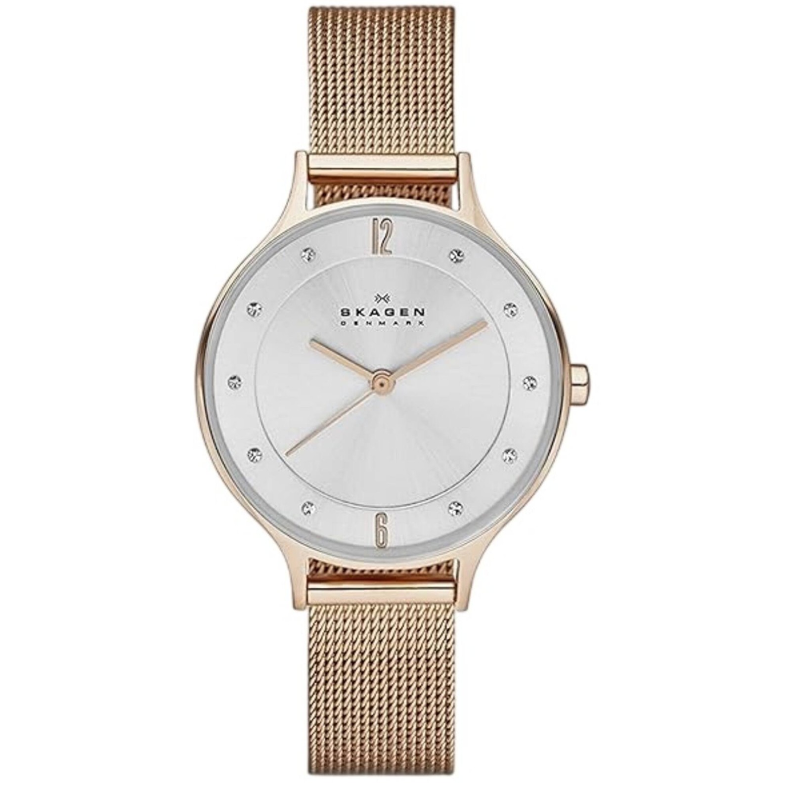 Skagen Women’s Watch Anita Lille Silver Dial Rose Gold Mesh Bracelet SKW2151