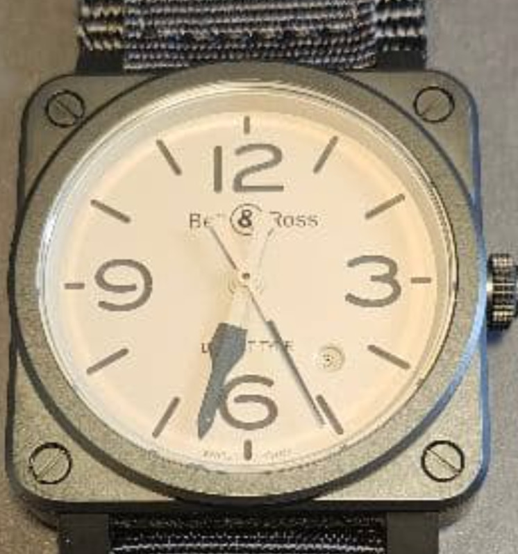 Bell Ross BR03-92 Desert Type Automatic Watch 42mm Beige Dial Nylon Strap W/ Box