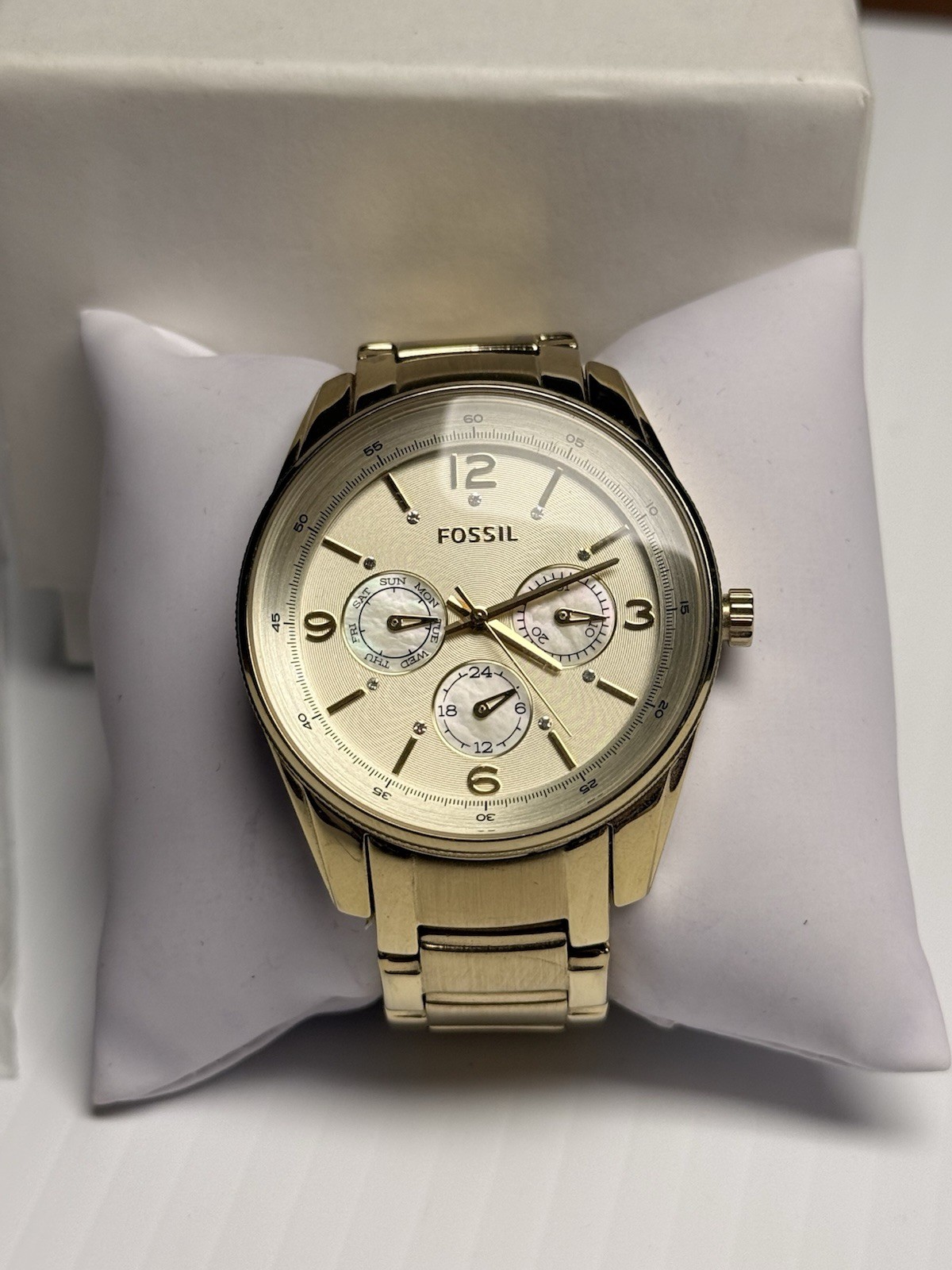 Fossil BQ1071 Gold Tone Multifunction Women’s Watch Day Date 24H