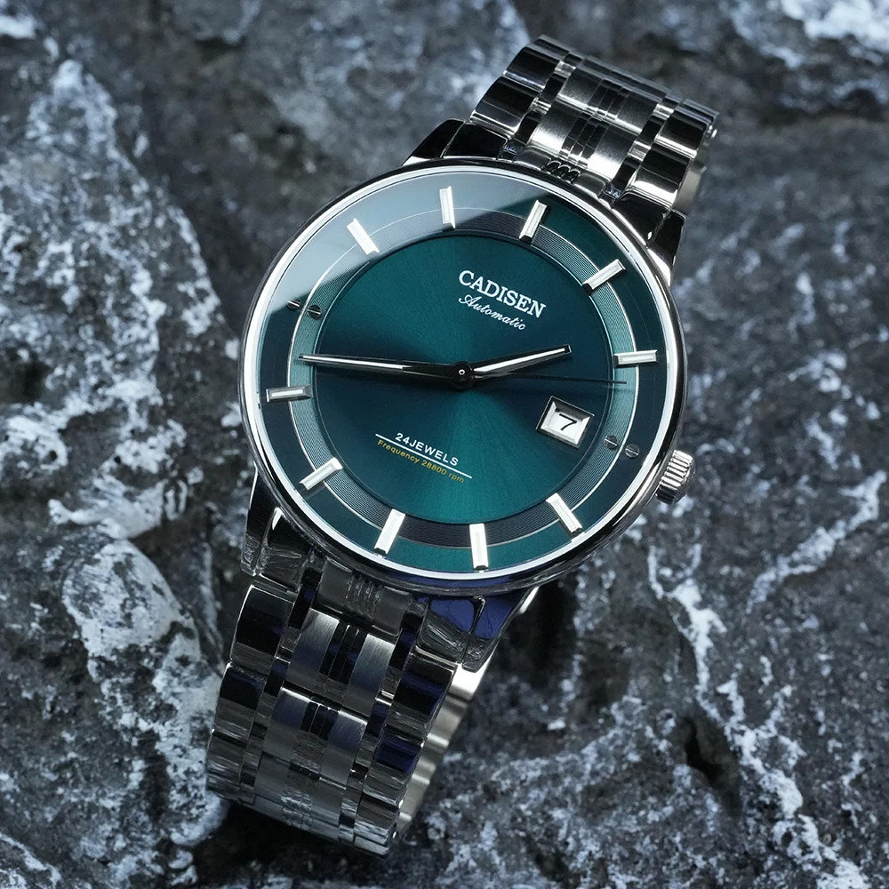 CADISEN Ultra-thin Mechanical Wriswatch Japan MIYOTA 9015 Sapphire Crystal