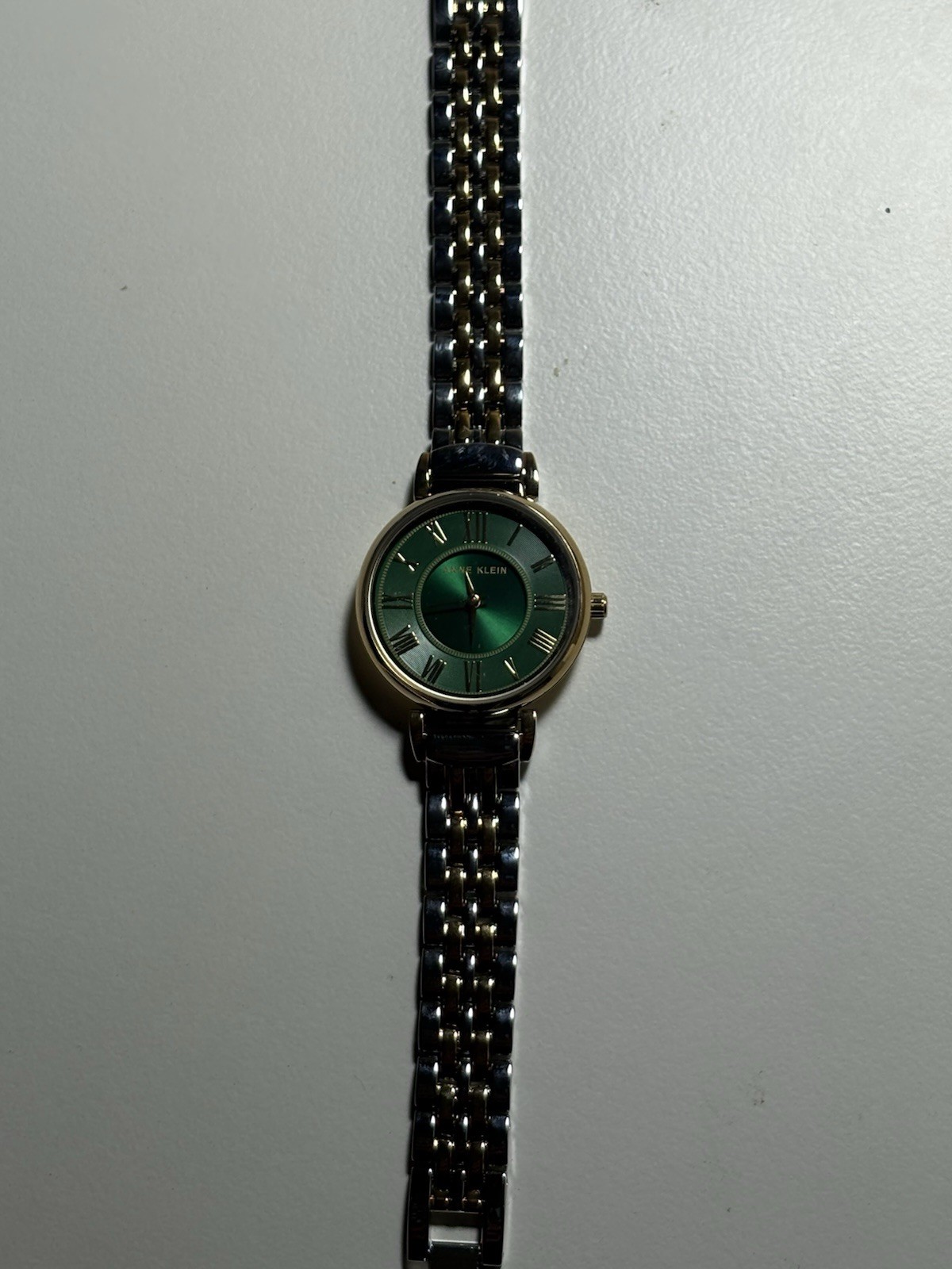 Anne Klein Women’s Quartz Analog Dress Watch Green Dial Two-Tone Bracelet