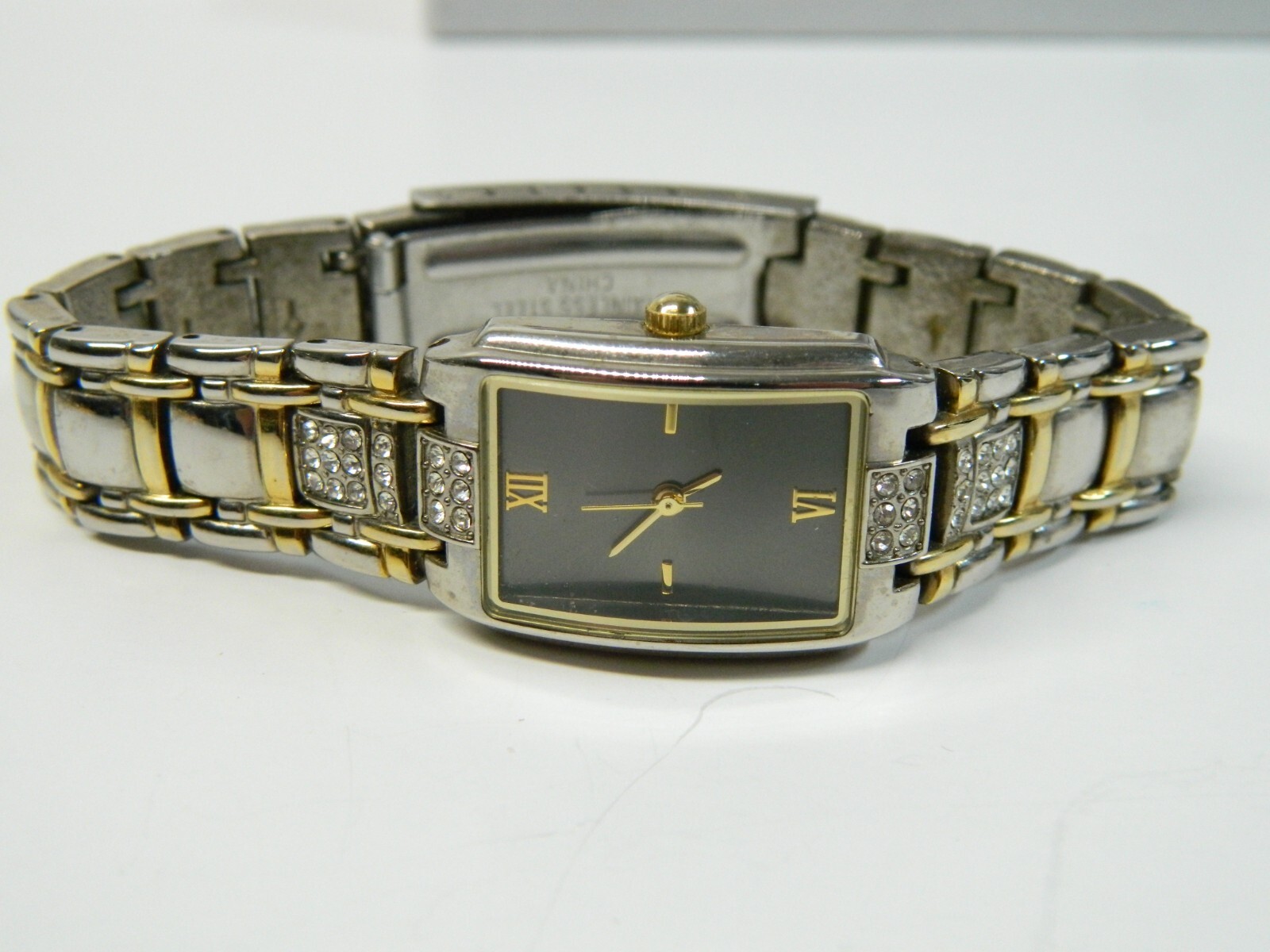 ALLUDE 10k Gold plated Silver Tone with Rhinestones Watch
