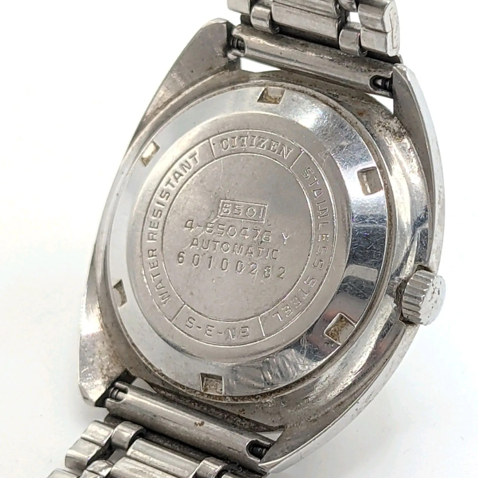 CITIZEN 4-650476 Y Watch Automatic Men’s Round Silver 21 Jewels Y2K 00S Vint
