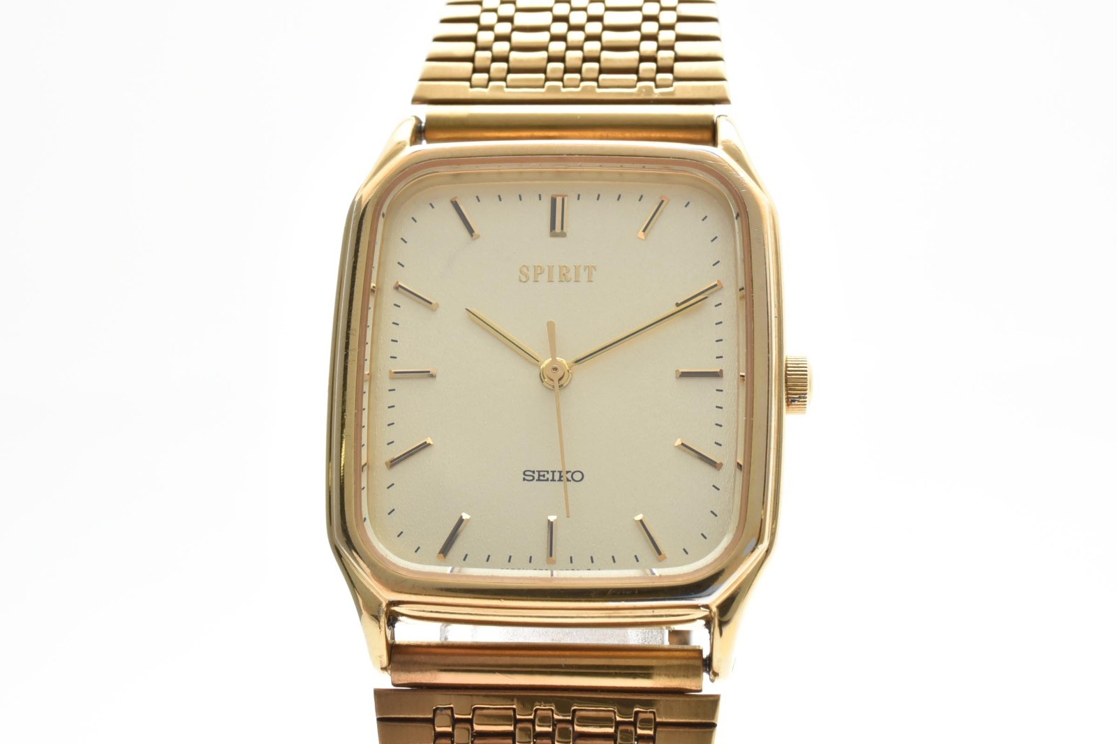 [EXC+5] Vintage SEIKO SPIRIT 5E31-5B50 All Gold Rectangle Men’s Quartz JAPAN