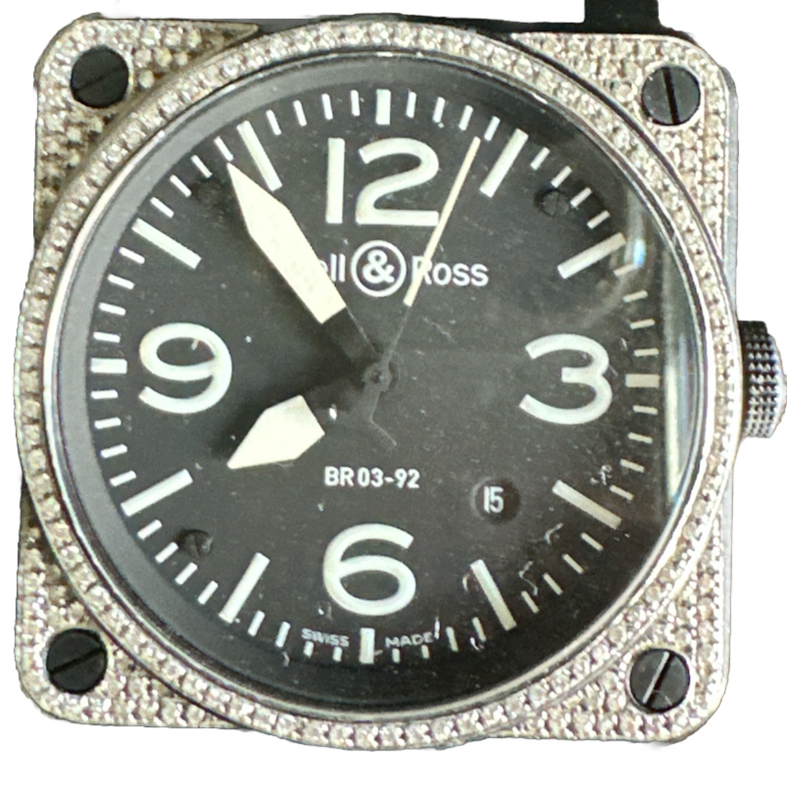 Bell & Ross Custom Diamomd BR03-92 Automatic Ceramic 42 BLACK MATTE Watch