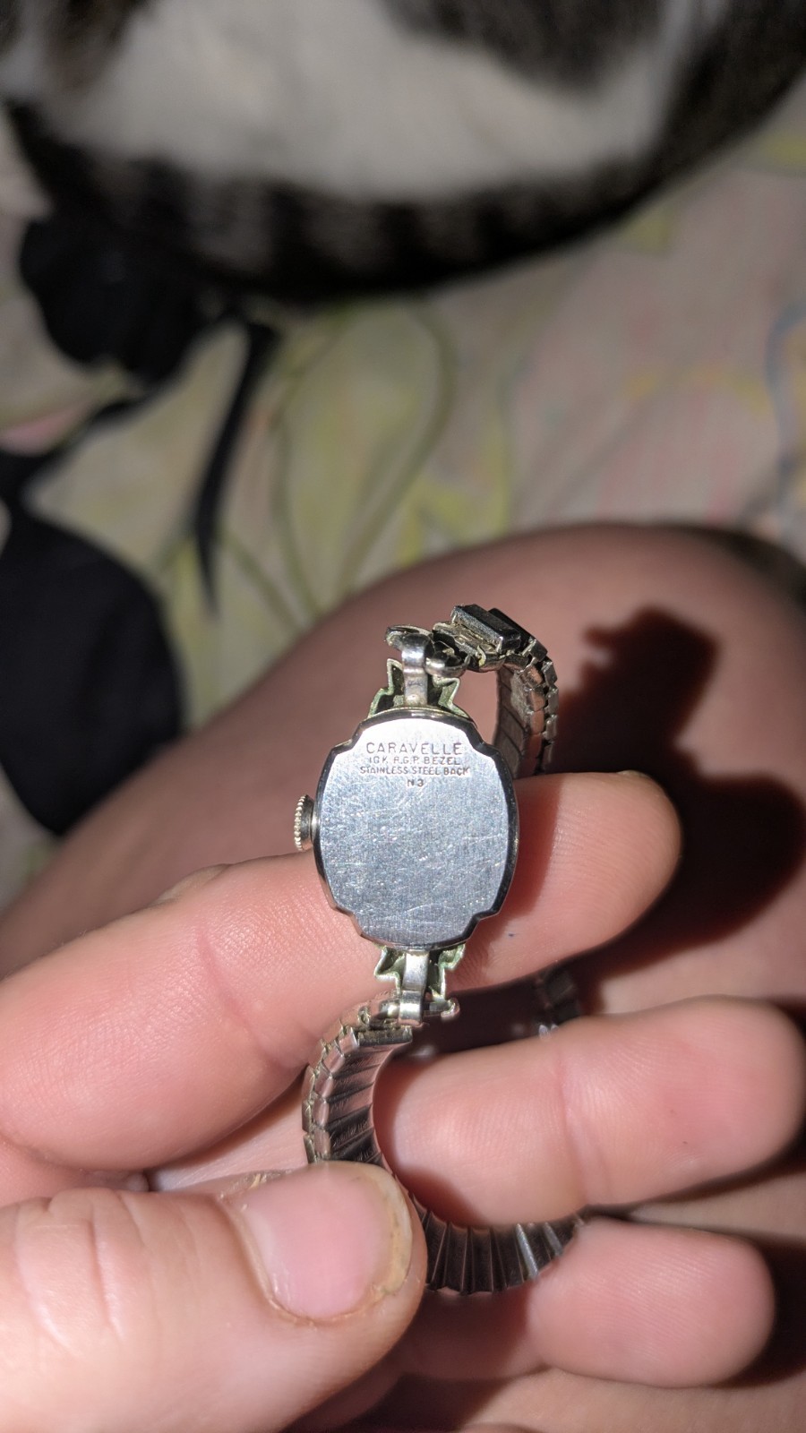 caravelle 10k rgp wristwatch windup