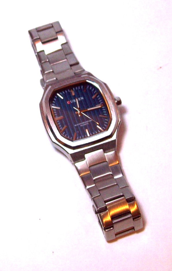 NEW Octagonal Formal Dress Watch Push Button Deploy fits 6.5-6.75″ Runs Great