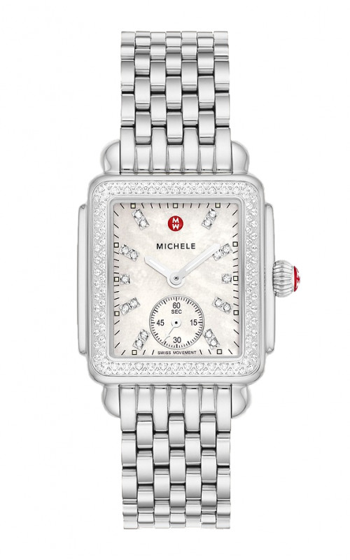 New Michele Deco Mid Diamond MOP Dial MWW06V000122 31mm Ladies Watch
