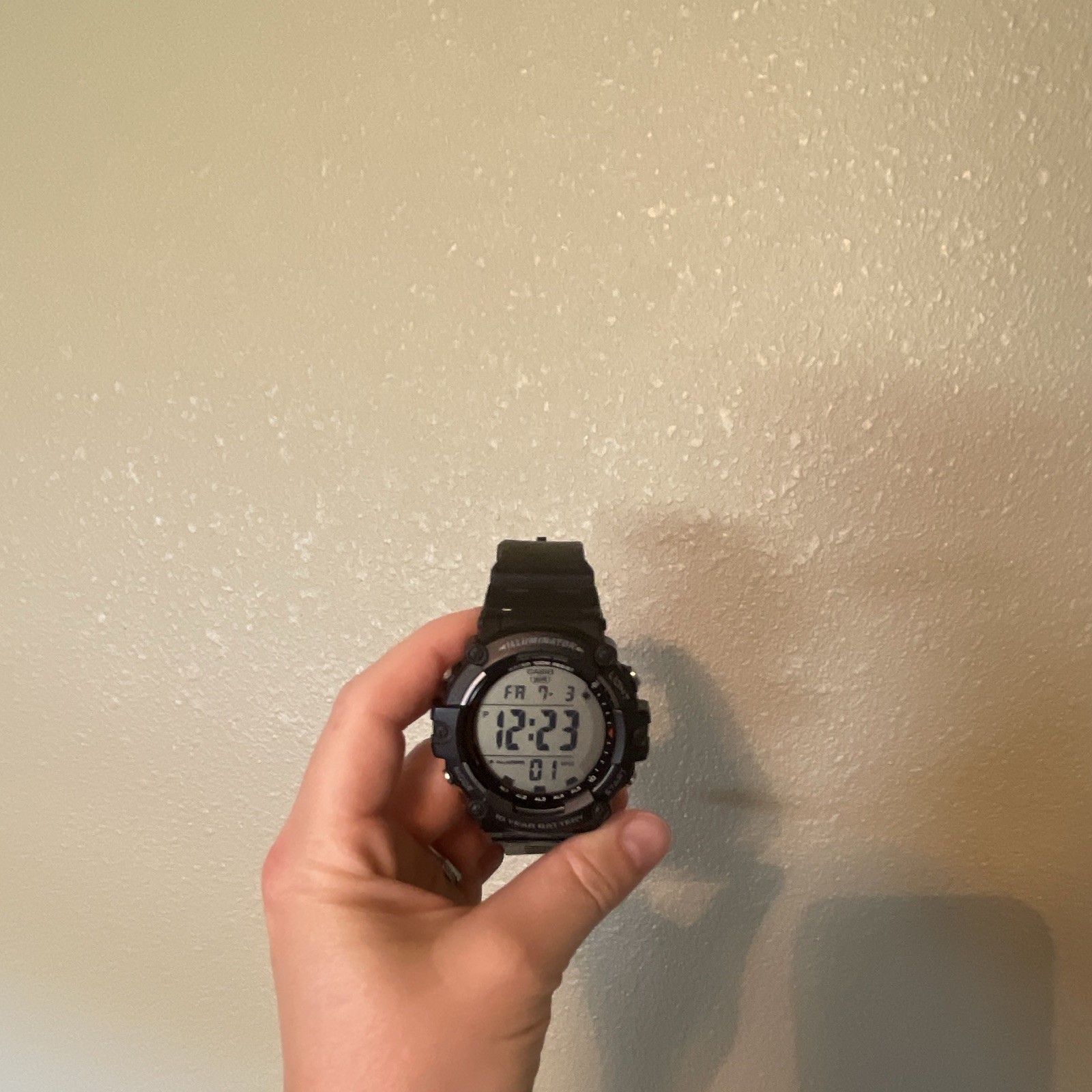 Casio Illuminator Men’s Digital Quartz Watch Black Resin Strap Alarm Date 50m
