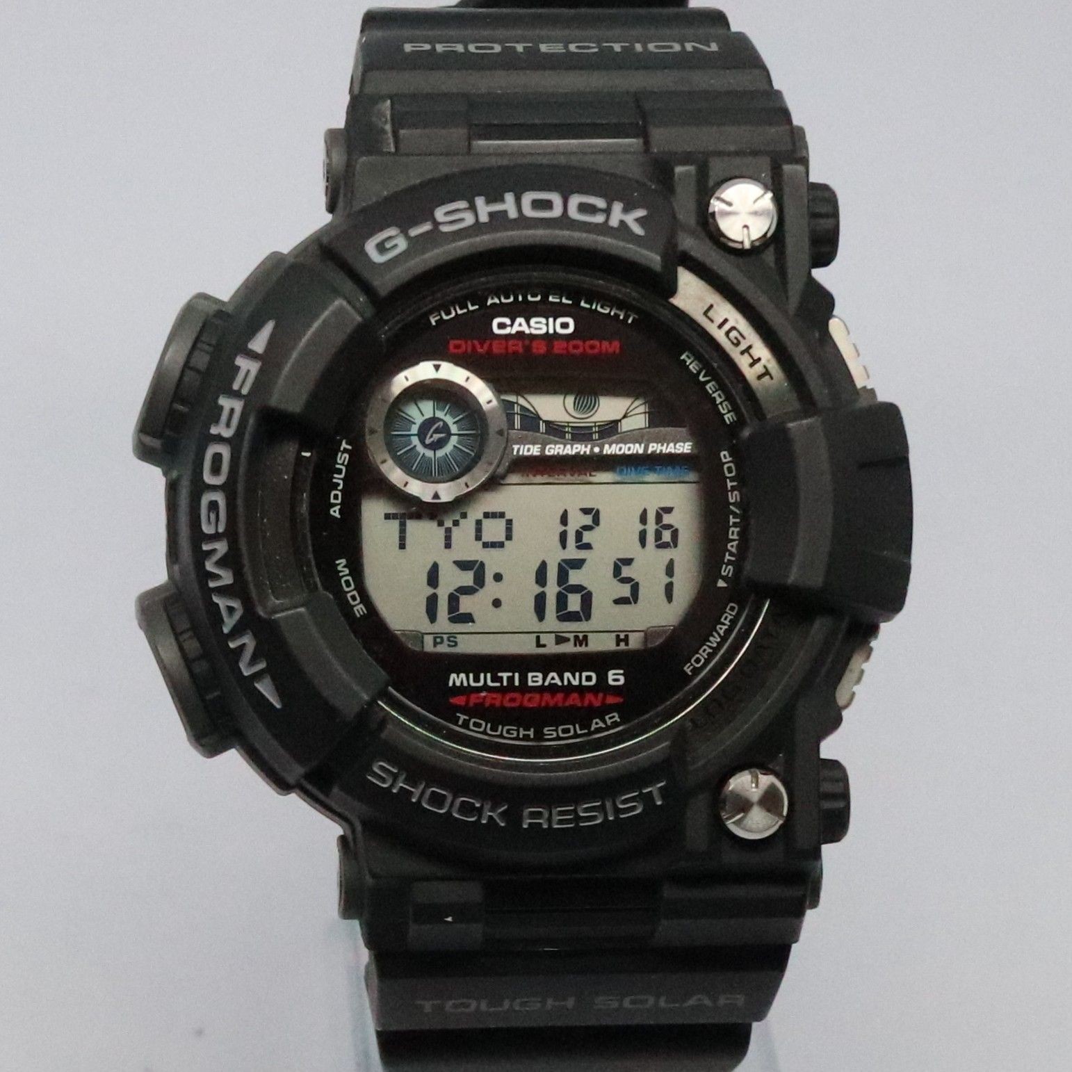 Working Item CASIO G-Shock FROGMAN GWF 1000 1JF Good Condition Black Radio Solar