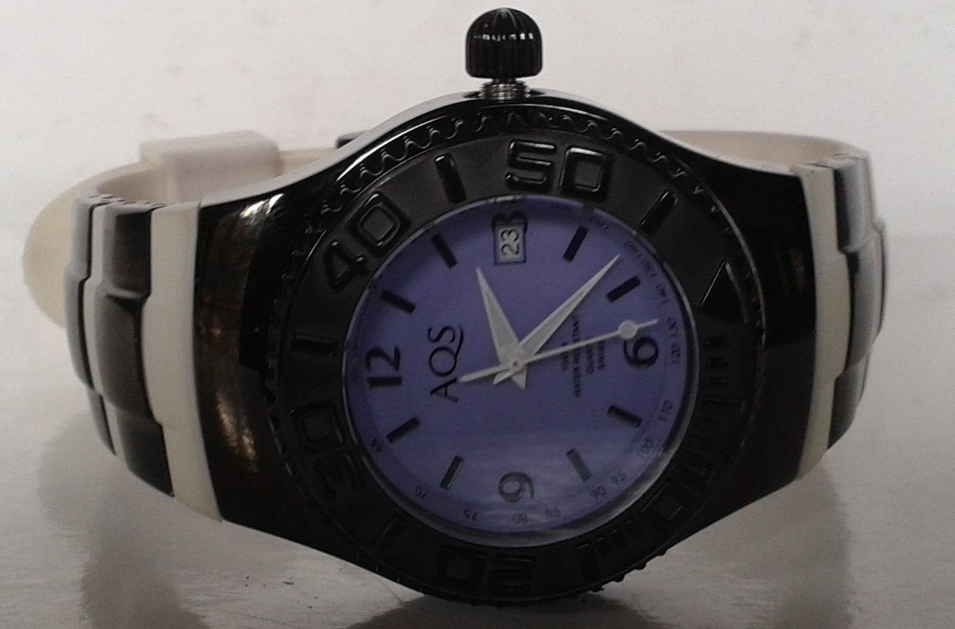 AQUASWISS STAINLESS STEEL RUBBER QUARTZ SPORT WATCH 9629m NEW