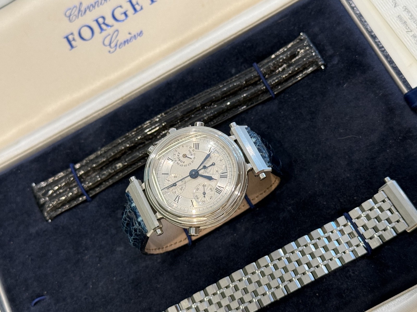 Forget Geneve Serie R Chronograph COSC Breguet-Style Dial Box Papers