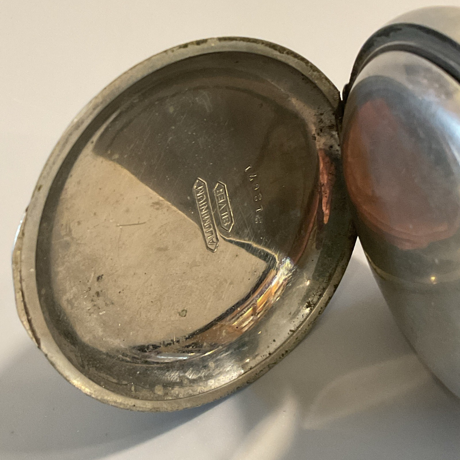 Vintage Antique Pocket Watch Case Only Hunter Aluminum Silver