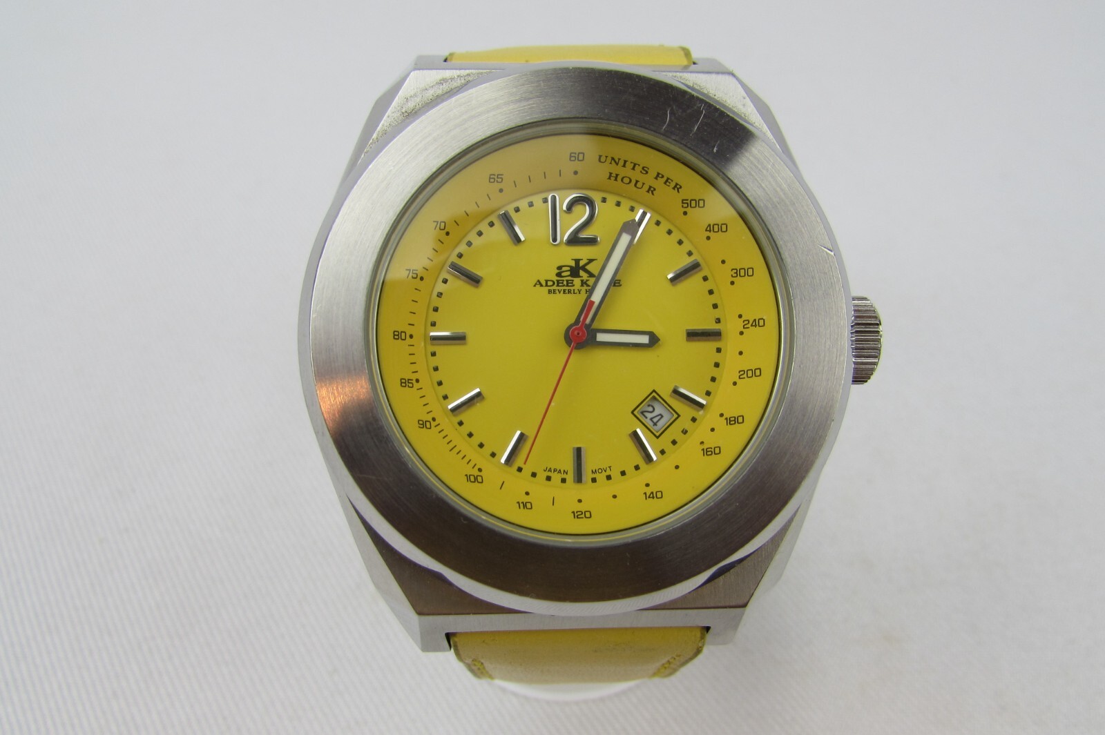 Adee Kaye Beverly Hills, Quartz Calendar Watch AK141-1M – Very Nice, Rare Yellow