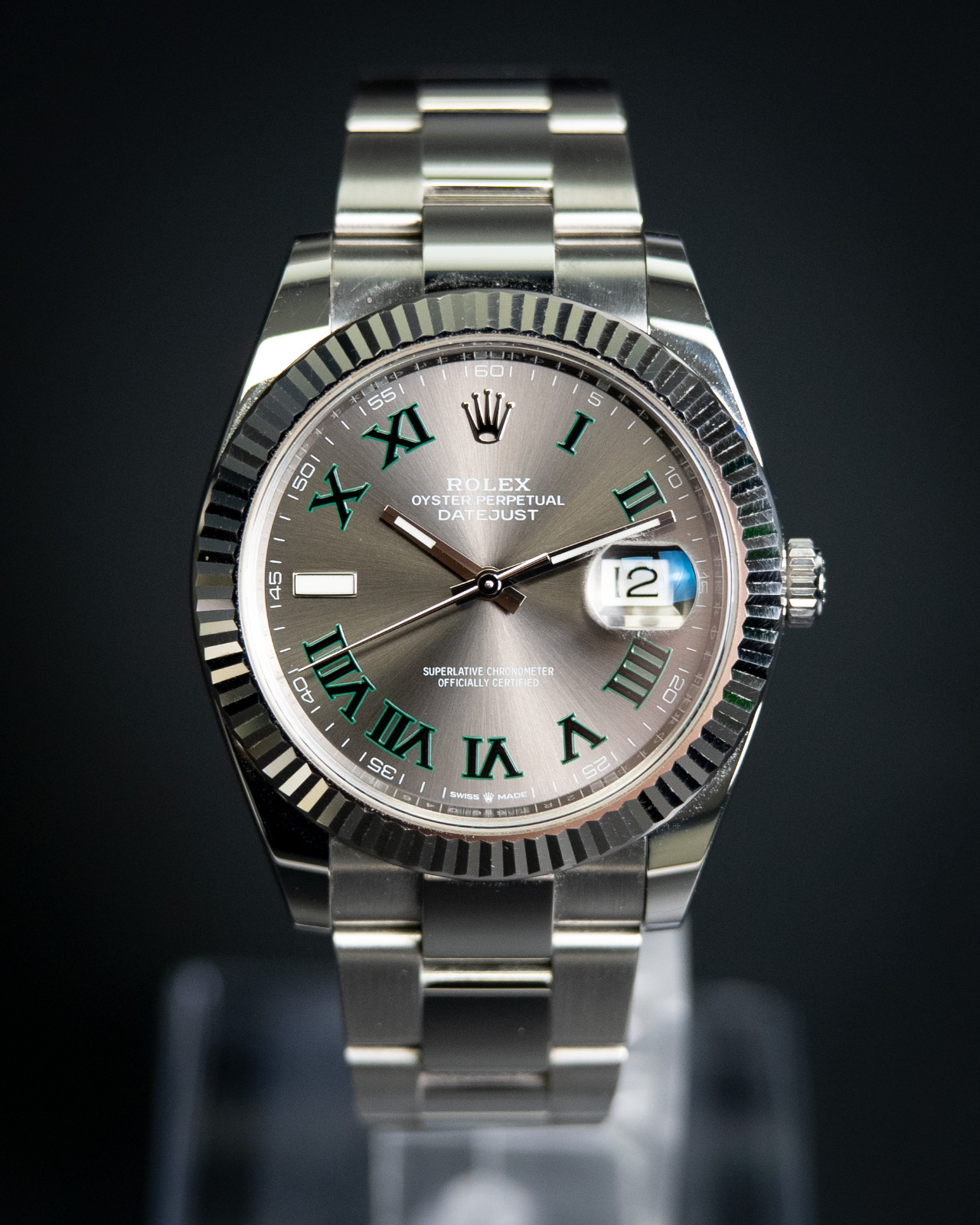 Rolex Datejust 41 126334 Wimbledon Slate Dial Oyster Full Links Box & Papers