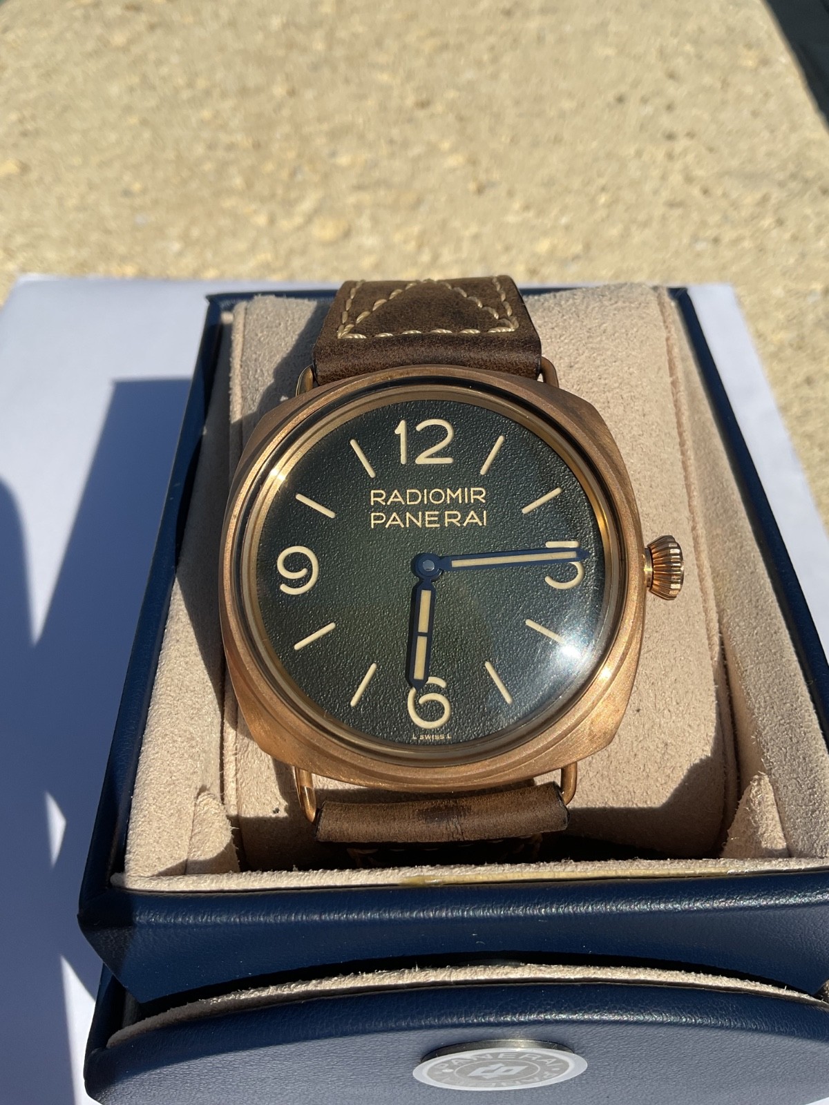Panerai Radiomir Bronzo 47mm green dial ref. PAM00760, complete set