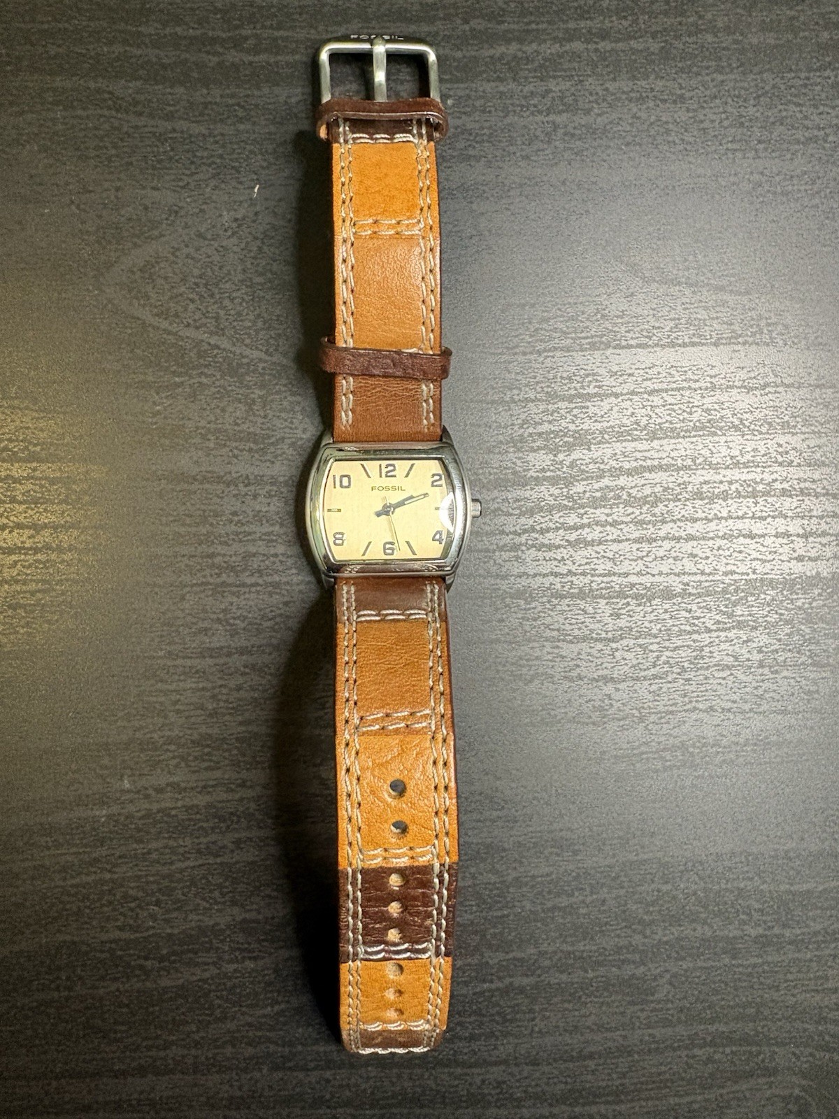 Fossil Watch Model JR-8779 New Battery Stainless Steel Leather Band Women’s
