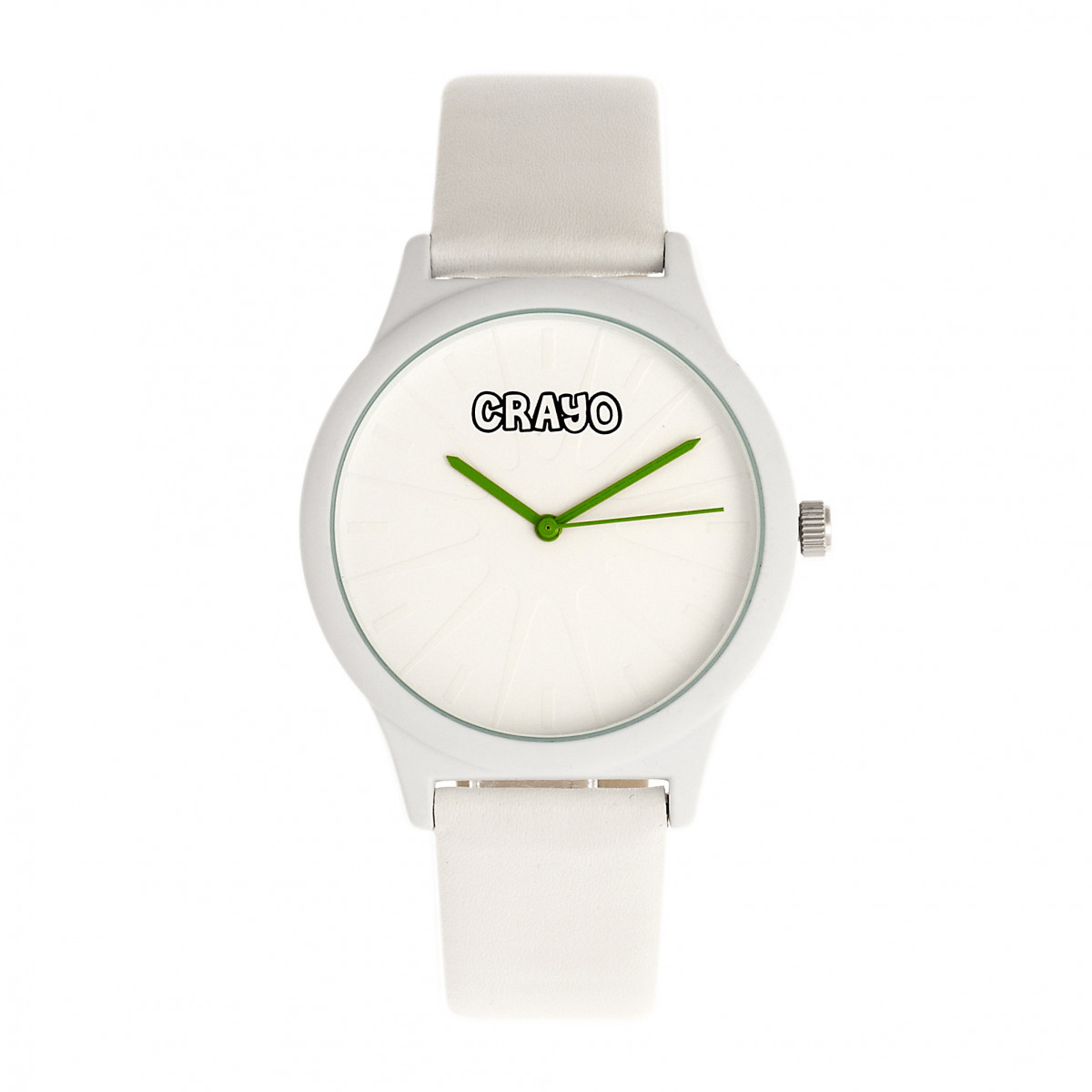 Crayo Splat White Leatherette Strap Unisex Watch CRACR5301