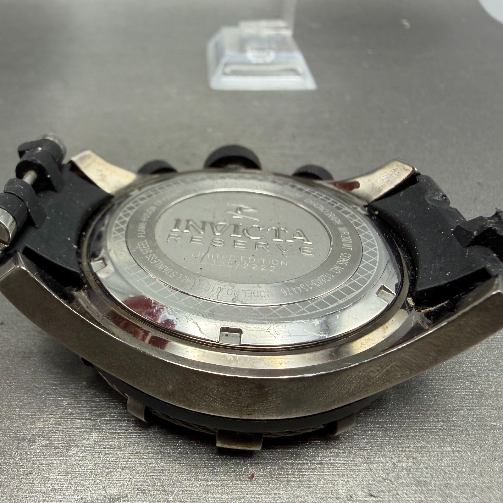 Invicta Reserve Bolt Chrono Watch Men 50mm Silver Dial Gray Daydate 0197 NewBatt