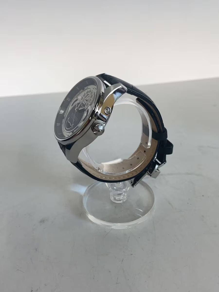 [A3S] Madison New York MA011011-1 Silver Dial Black Leather Watch [g4k]