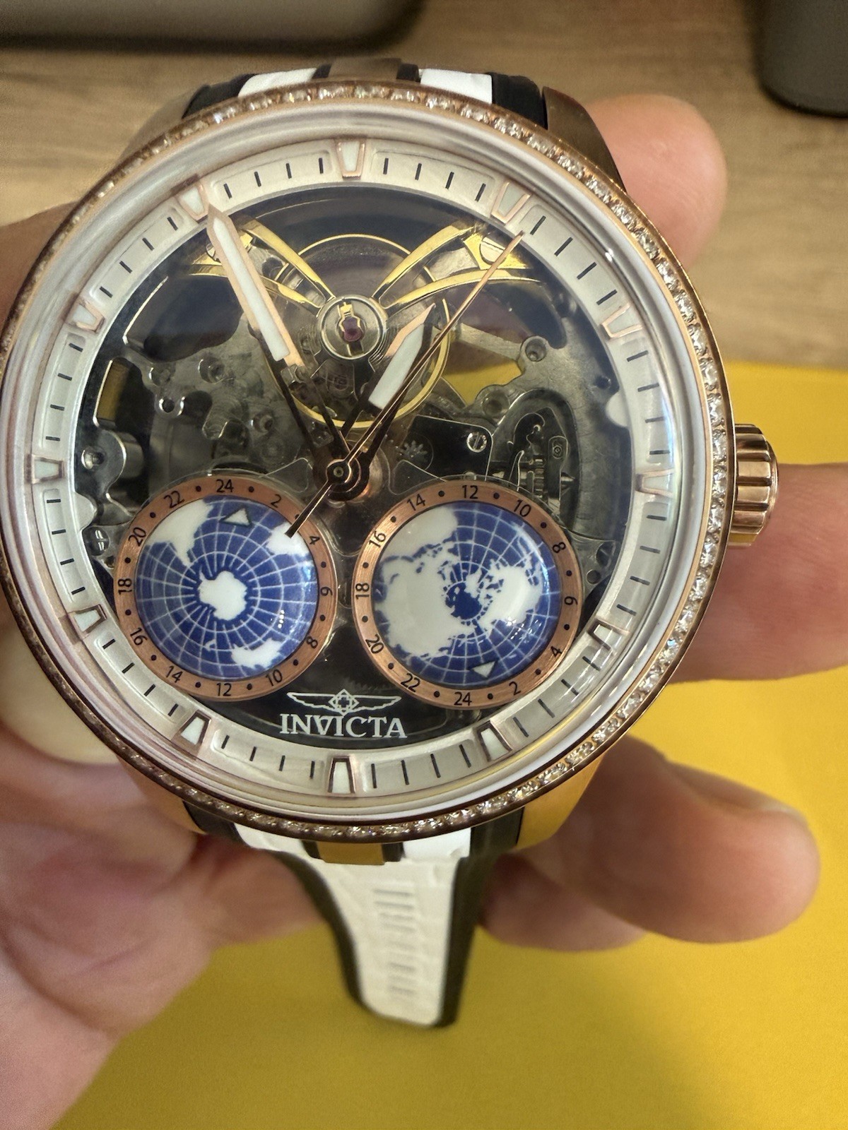 Invicta Men’s Diamond (1.65 carats) M/Automatic Skeleton World Map Dial (70190)