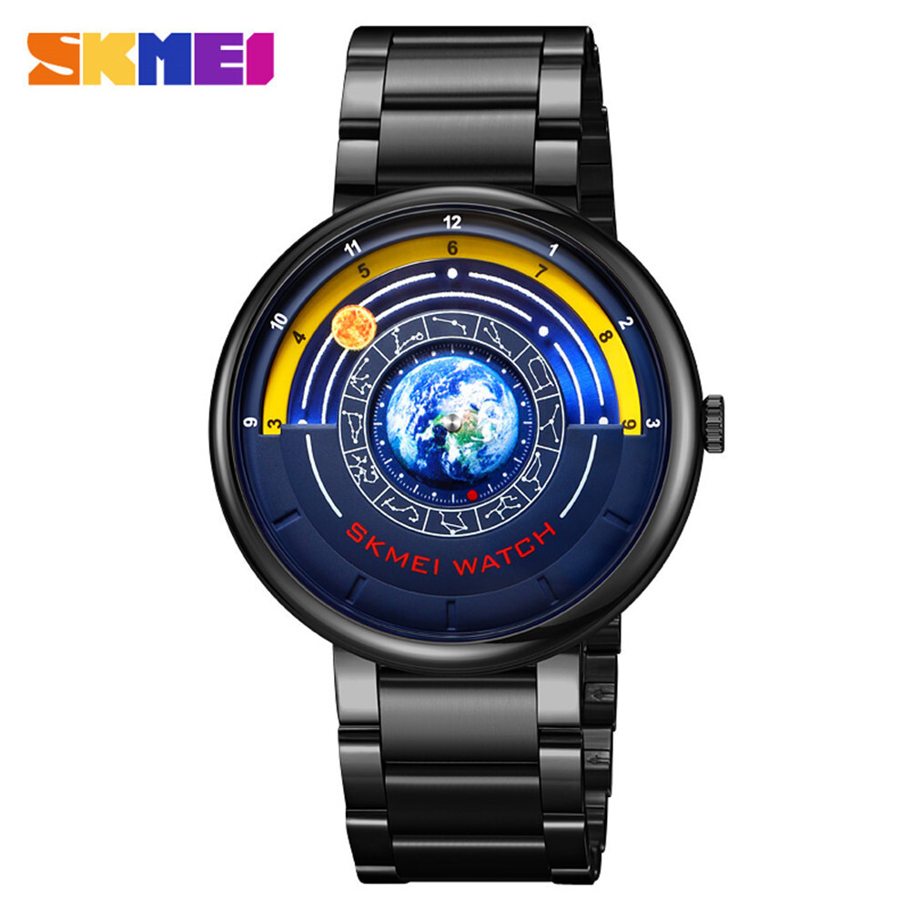 SKMEI Men Quartz Watch Steel Wristwatch Casual Male Blue Creative Sport Watches