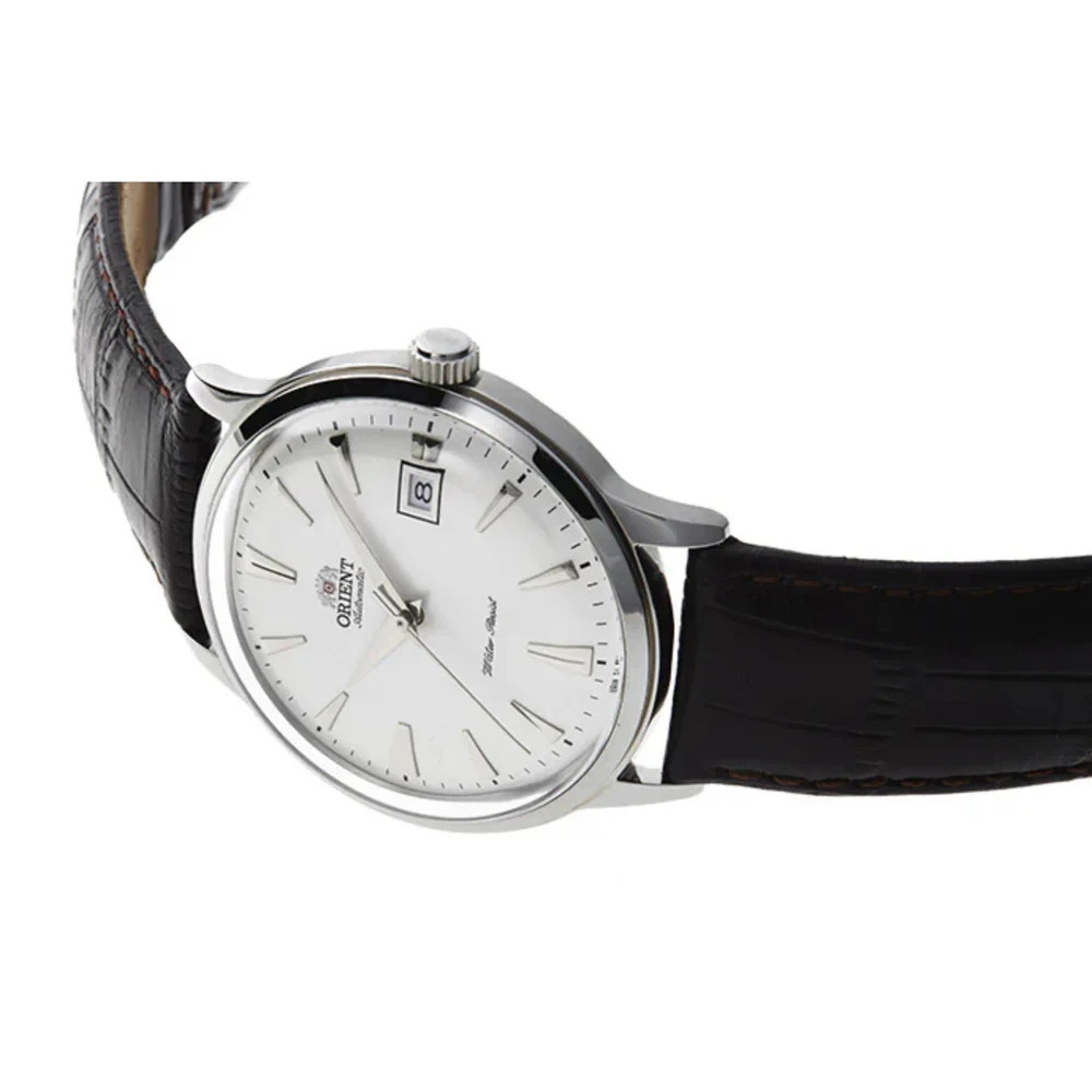 Orient Bambino Mens Automatic Watch TAC00005W0 White Date Dial Brown Leather 30M