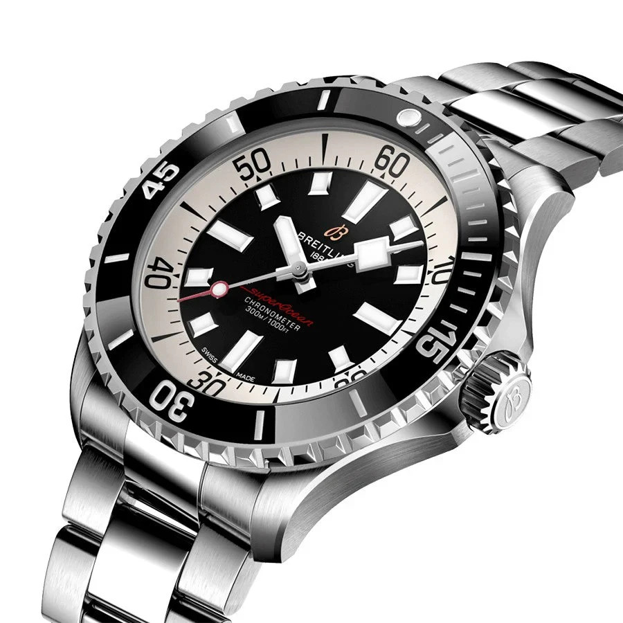 Breitling Superocean 46mm Black Dial Stainless Steel Men’s Watch A17378211B1A1