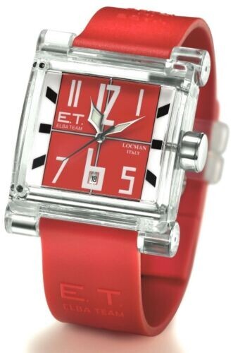 Locman – Elba Team ET380 – Unisex – Clear Lucite/Red Silicone – Quartz – Italy