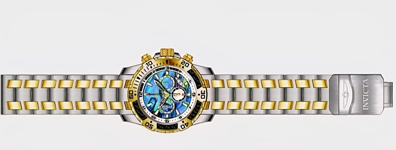 Invicta 51MM Pro Diver SCUBA Abalone Dial SS Two-Tone Crono Men’s Watch #25093